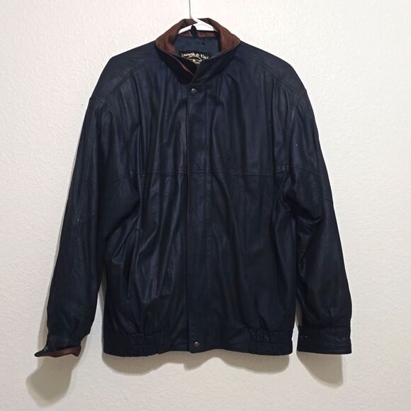 LEONARDO DA VINCE AVIATOR BOMBER JACKET SIZE LEATHER JACKET SIZE 46 - Picture 1 of 11